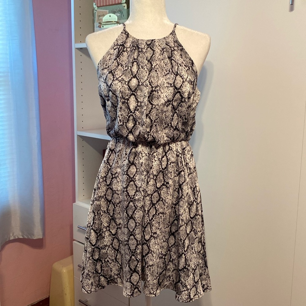 Mi Ami | Snake Print Halter Dress Size Medium